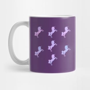 Lilac Lavender Sparkly Unicorn Silhouettes Mug